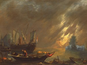 Utsikt över en hamn vid solnedgången